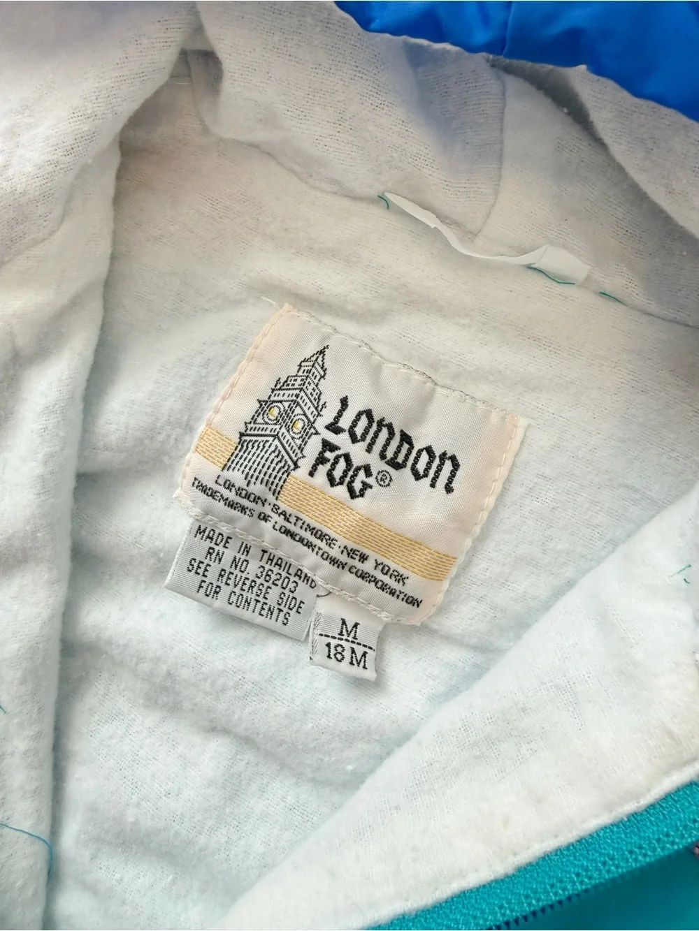 Vintage 90s London Fog Colorblock Racecar Hooded Windbreaker Jacket 18 Mths